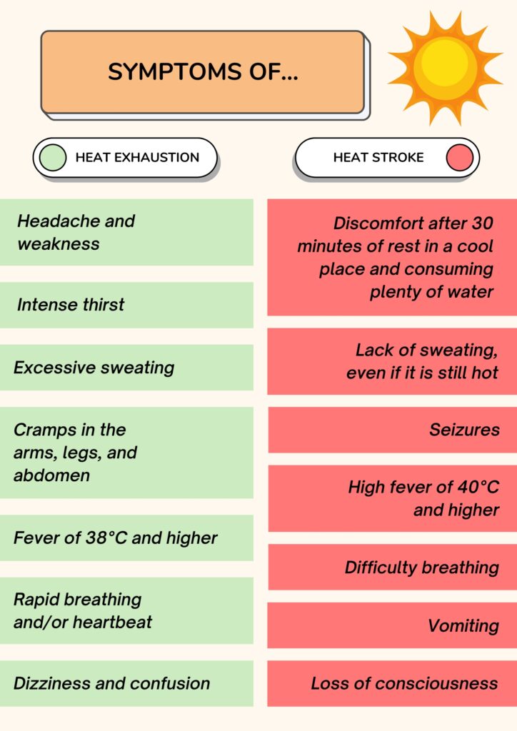 heatstroke heat exhaustion symptoms